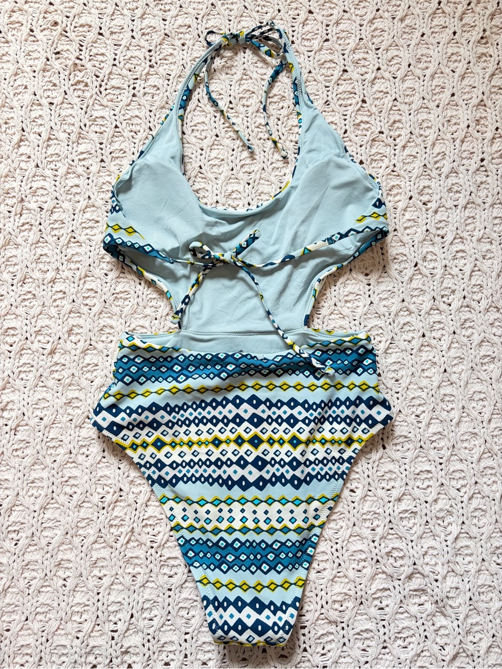 Aerie Women’s One Piece Swimsuit - Geometric Blue & Green - Size Small - Picture 5 of 7